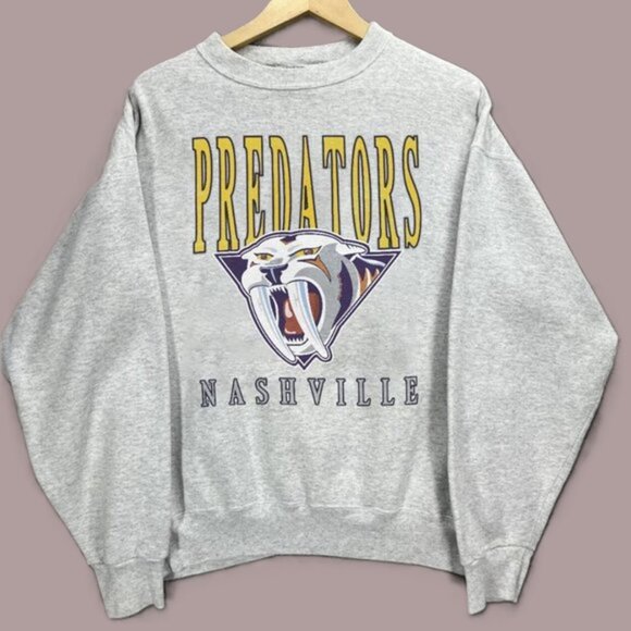 Vtg Nashville Predators Hockey Sweatshirt, NHL Nashville Predators Shirt tee - Picture 1 of 4